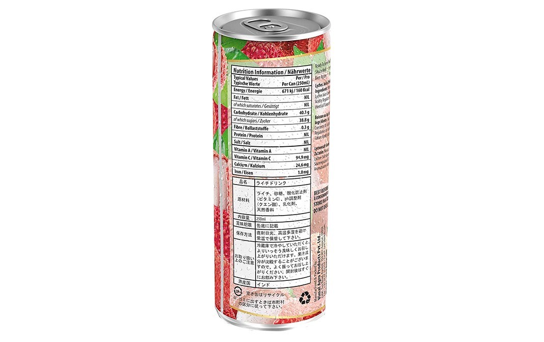 Bvitas Juice Drink Lychee    Can  250 millilitre
